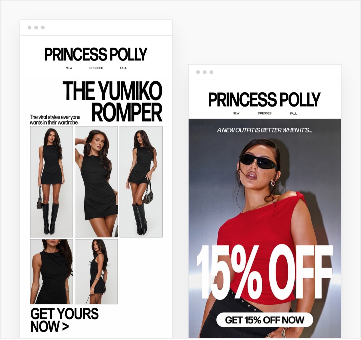 Princess Polly winback and activation emails